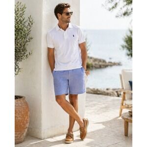 Coastal Vacation Preppy Polo Ralph Lauren Prospect Shorts 32 Blue White Gingham